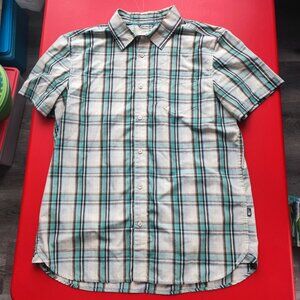 The North Face button down short sleeve shirt plaid men's size L